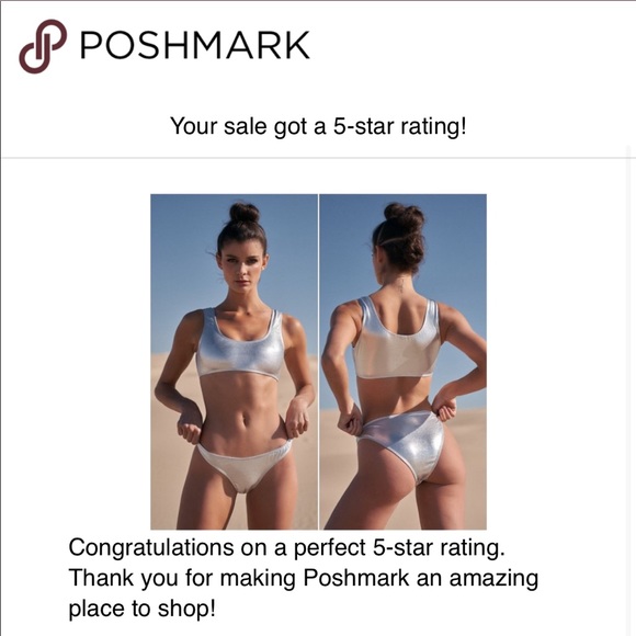 SILVER METALLIC 2 PIECE SWIM SET - Picture 4 of 13